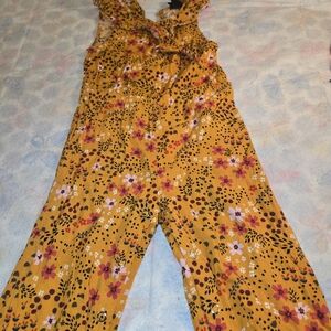 Art Class 2t Girls Yellow Flowered Jumsuit Romper Super Cute #225
